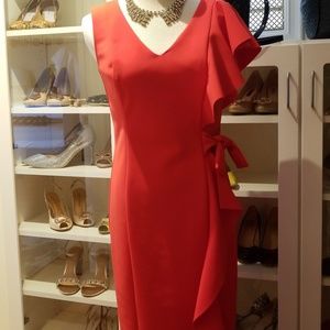 Teri Jon cutest dress w side ruffle